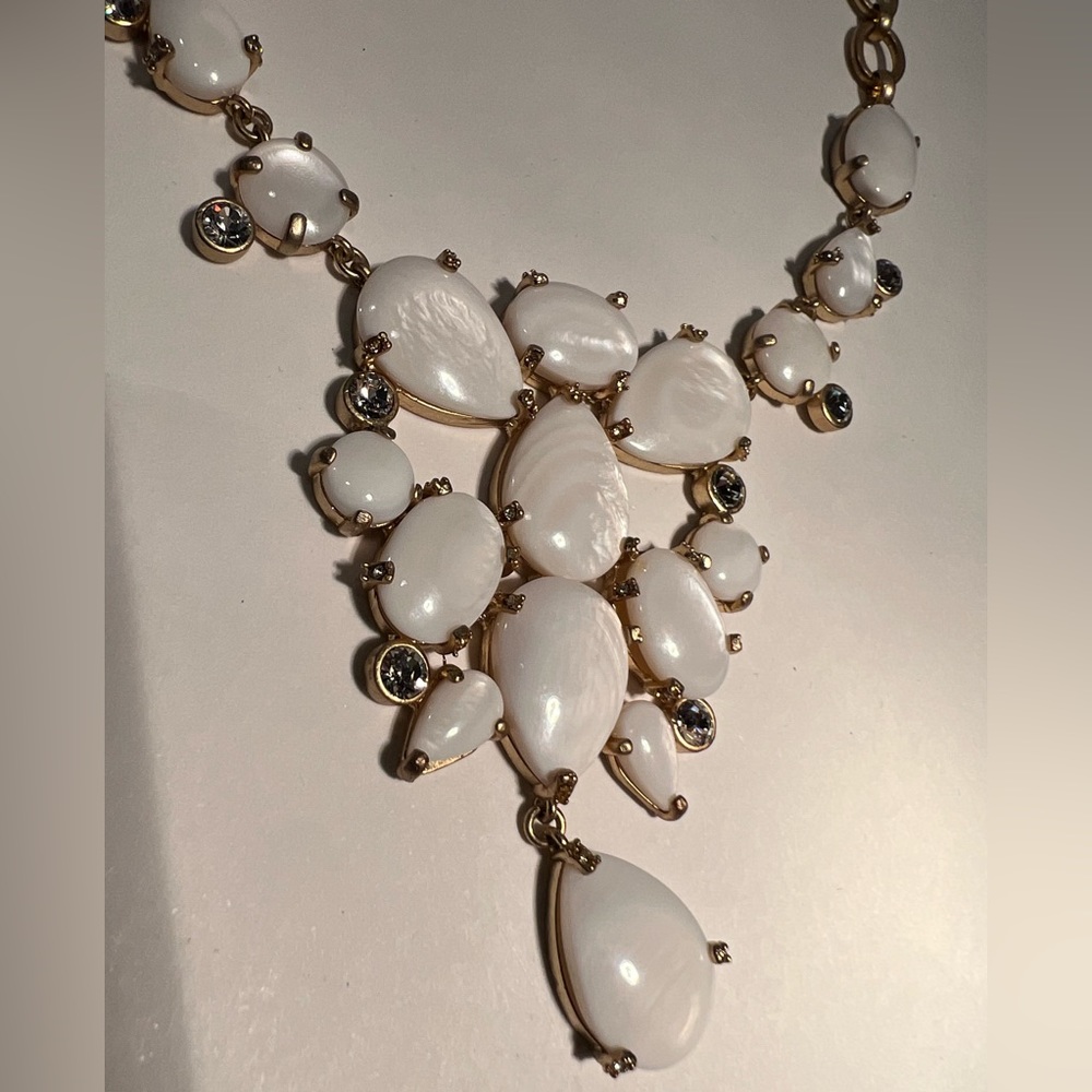 Nordstrom Mother of Pearl & Swarovski Crystal Statement Necklace